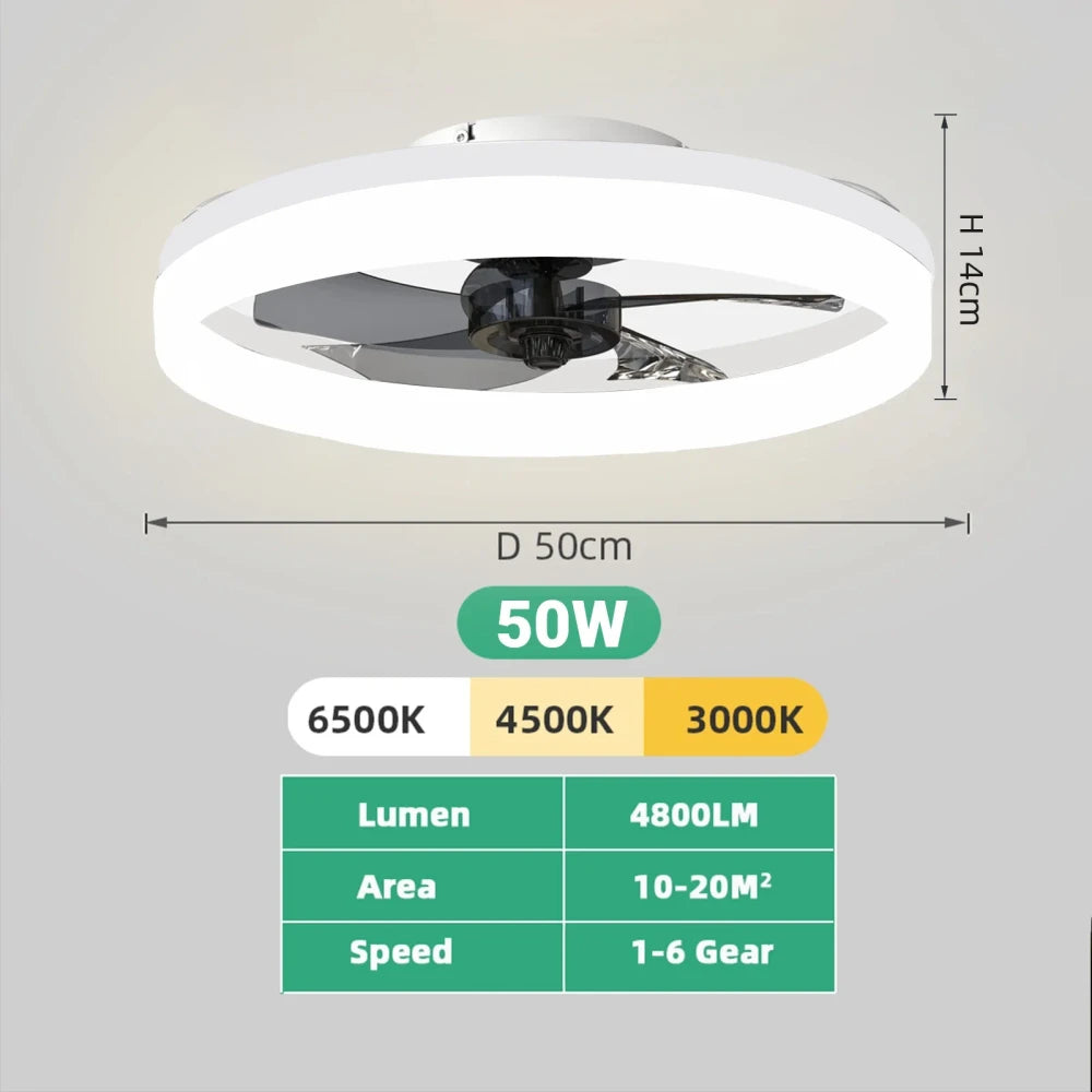 Modern Ring Ceiling Fan Lamp